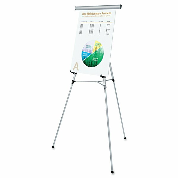 Universal Telescoping Easel, 3-Leg, 34-64", Silver UNV43050